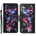 For Samsung Galaxy A34 Colored Drawing Pattern Leather Phone Case(Fluorescent Butterfly) - 1