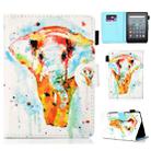 For Amazon Kindle Youth Version 2022 Colored Drawing Stitching Smart Leather Tablet Case(Watercolor Elephant) - 1