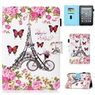 For Amazon Kindle Youth Version 2022 Colored Drawing Stitching Smart Leather Tablet Case(Flower Tower) - 1