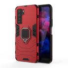 For Huawei nova 7 SE Shockproof PC + TPU Protective Case, with Magnetic Ring Holder(Red) - 1