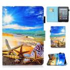 For Amazon Kindle Youth Version 2022 Colored Drawing Stitching Smart Leather Tablet Case(Blue Sky) - 1