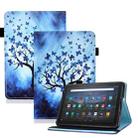 For Amazon Kindle Youth Version 2022 Colored Drawing Stitching Elastic Band Smart Leather Tablet Case(Butterfly Tree) - 1