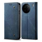 For vivo X90 Denim Texture Leather Phone Case(Blue) - 1