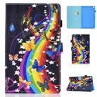 For Galaxy Tab A10.1 T510 Horizontal TPU Painted Flat Feather Case Anti-skid strip with Pen Cover & Card Slot & Holder(Music Butterfly) - 1