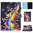 For Huawei MediaPad T3 Horizontal TPU Painted Flat Feather Case Anti-skid strip with Pen Cover & Card Slot & Holder(Music Butterfly) - 1