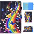 For Huawei MediaPad T5 Horizontal TPU Painted Flat Feather Case Anti-skid strip with Pen Cover & Card Slot & Holder(Music Butterfly) - 1