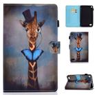 For Kindle Fire HD7 Horizontal TPU Painted Flat Feather Case Anti-skid strip with Pen Cover & Card Slot & Holder(Deer) - 1