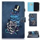 For Kindle Fire HD7 Horizontal TPU Painted Flat Feather Case Anti-skid strip with Pen Cover & Card Slot & Holder(Owl) - 1