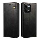 For OPPO Reno9 Oil Wax Crazy Horse Texture Leather Phone Case(Black) - 1