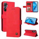 For Infinix Hot 20 4G Skin Feel Life Tree Metal Button Leather Phone Case(Red) - 1