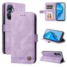 For Infinix Hot 20 4G Skin Feel Life Tree Metal Button Leather Phone Case(Purple) - 1
