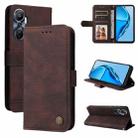 For Infinix Hot 20 4G Skin Feel Life Tree Metal Button Leather Phone Case(Brown) - 1