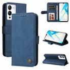 For Infinix Note 12 / G96 Skin Feel Life Tree Metal Button Leather Phone Case(Blue) - 1