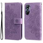 For Infinix Hot 20 4G 7-petal Flowers Embossing Leather Phone Case(Light Purple) - 1