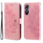 For Infinix Hot 20 4G 7-petal Flowers Embossing Leather Phone Case(Rose Gold) - 1
