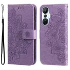 For Infinix Hot 20s 7-petal Flowers Embossing Leather Phone Case(Light Purple) - 1