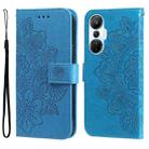 For Infinix Hot 20s 7-petal Flowers Embossing Leather Phone Case(Blue) - 1