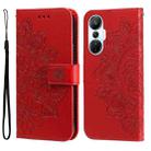 For Infinix Hot 20s 7-petal Flowers Embossing Leather Phone Case(Red) - 1