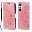 For Infinix Hot 20s 7-petal Flowers Embossing Leather Phone Case(Rose Gold) - 1