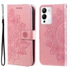 For Infinix Note 12 / G96 7-petal Flowers Embossing Leather Phone Case(Rose Gold) - 1