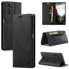 For Samsung Galaxy A14 5G AutSpace A01 Retro Skin-feel Crazy Horse Texture Horizontal Flip Leather Case(Black) - 1