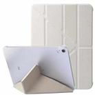 For iPad 10th Gen 10.9 2022 Silk Texture Horizontal Deformation Flip Tablet Leather Case with Holder(White) - 1