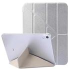 For iPad 10th Gen 10.9 2022 Silk Texture Horizontal Deformation Flip Tablet Leather Case with Holder(Silver) - 1