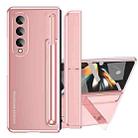 For Samsung Galaxy Z Fold4 2 in 1 Detachable PC Folding Phone Case with Holder & Pen Slot(Pink) - 1