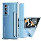 For Samsung Galaxy Z Fold4 2 in 1 Detachable PC Folding Phone Case with Holder & Pen Slot(Blue) - 1
