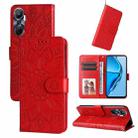 For Infinix Hot 20 4G Embossed Sunflower Leather Phone Case(Red) - 1