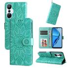 For Infinix Hot 20s Embossed Sunflower Leather Phone Case(Green) - 1