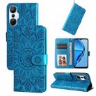 For Infinix Hot 20s Embossed Sunflower Leather Phone Case(Blue) - 1