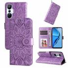 For Infinix Hot 20s Embossed Sunflower Leather Phone Case(Purple) - 1