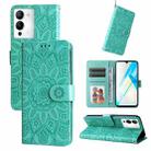 For Infinix Note 12 / G96 Embossed Sunflower Leather Phone Case(Green) - 1