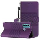 For Motorola Moto G60 / G40 Fushion Diamond Embossed Skin Feel Leather Phone Case with Lanyard(Purple) - 1