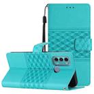 For Motorola Moto G60 / G40 Fushion Diamond Embossed Skin Feel Leather Phone Case with Lanyard(Blue) - 1