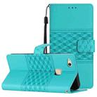 For Huawei P10 Lite Diamond Embossed Skin Feel Leather Phone Case with Lanyard(Blue) - 1