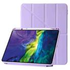 For iPad 10th Gen 10.9 2022 Deformation Transparent Acrylic Leather Tablet Case(Purple) - 1