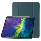 For iPad 10th Gen 10.9 2022 Deformation Transparent Acrylic Leather Tablet Case(Deep Green) - 1