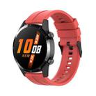 For Huawei Watch Buds 20mm Silicone Black Buckle Watch Band(Red) - 1