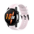 For Huawei Watch Buds 20mm Silicone Black Buckle Watch Band(Quicksand Pink) - 1