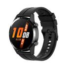 For Huawei Watch Buds 22mm Silicone Black Buckle Watch Band(Black) - 1
