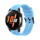 For Huawei Watch Buds 22mm Silicone Black Buckle Watch Band(Sky Blue) - 1