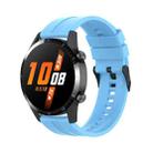 For Huawei Watch 3 Pro New 22mm Silicone Black Buckle Watch Band(Sky Blue) - 1