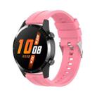 For Huawei Watch Buds / Watch 3 Pro New 22mm Silicone Silver Buckle Watch Band(Pink) - 1