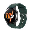 For Huawei Watch Buds / Watch 3 Pro New 22mm Silicone Silver Buckle Watch Band(Dark Green) - 1