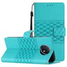 For Xiaomi Redmi Note 9 5G / Note 9T Diamond Embossed Skin Feel Leather Phone Case with Lanyard(Blue) - 1