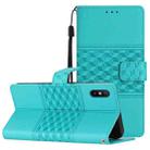 For Xiaomi Redmi 9A Diamond Embossed Skin Feel Leather Phone Case with Lanyard(Blue) - 1