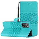 For Xiaomi Redmi 10 2022 Diamond Embossed Skin Feel Leather Phone Case with Lanyard(Blue) - 1