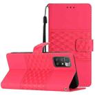 For Xiaomi Redmi 10 2022 Diamond Embossed Skin Feel Leather Phone Case with Lanyard(Red) - 1